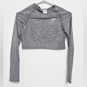 Gymshark Vital Seamless 2.0 Cropped Top Sz L Gray/ blueish